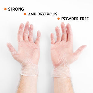 Vinyl Gloves, Powder Free, Clear