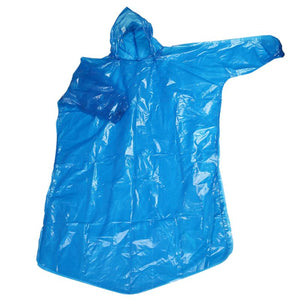 Disposable Blue  Ponchos (Raincoats)